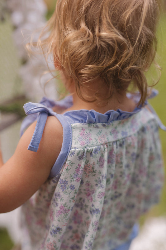 Purple Floral Diaper Set-LE
