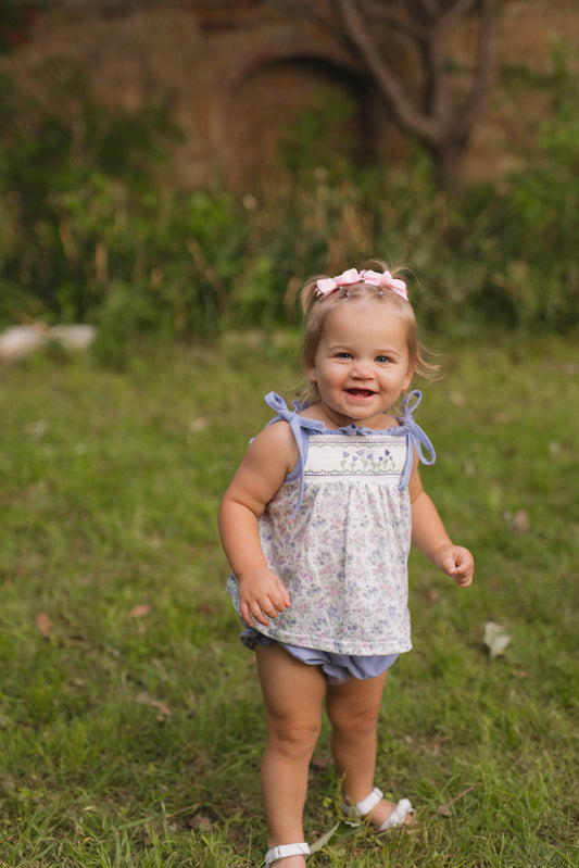 Purple Floral Diaper Set-LE